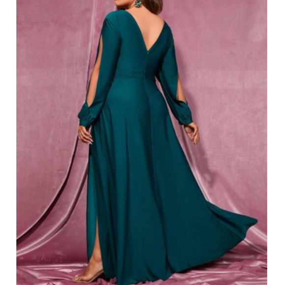 Plus size slit thigh party formal evening holidays dress - Picture 2 of 7